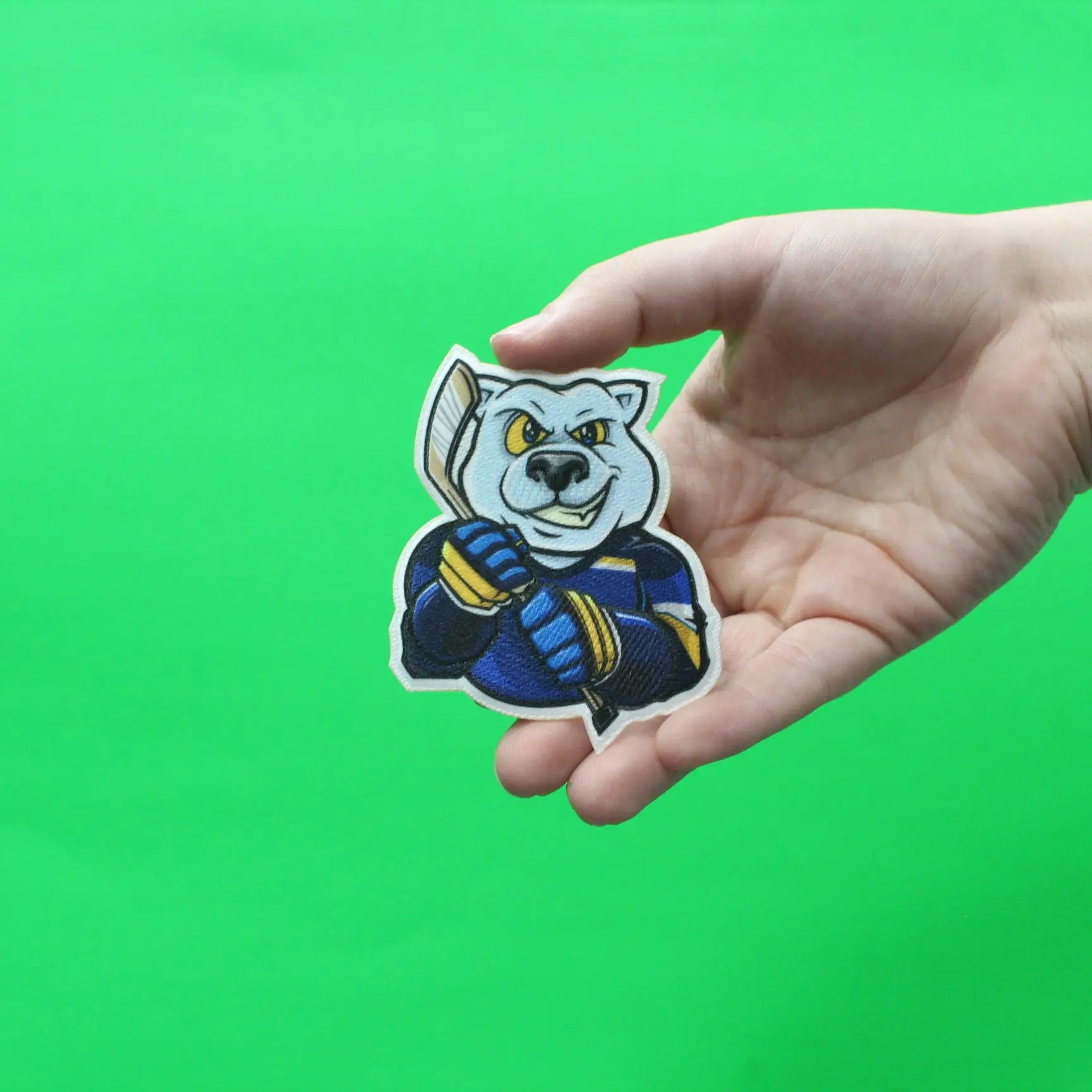 St. Louis Missouri Blue Bear FotoPatch Mascot Hockey Parody Embroidered Iron On 