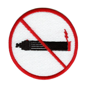No Vaping Sign Logo Embroidered Iron On Patch 