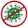 No Virus Allowed Sign Iron On Embroidered Patch