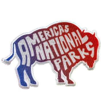 America's National Parks Bison Patch Travel Funky Nature Iron On Embroidered