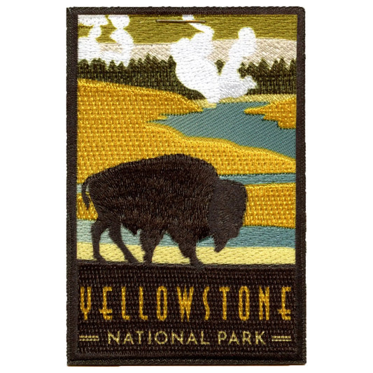 Yellowstone National Park Patch Travel Wyoming Buffalo Embroidered Iron On