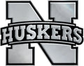 Nebraska Cornhuskers Solid Metal Emblem with Script 