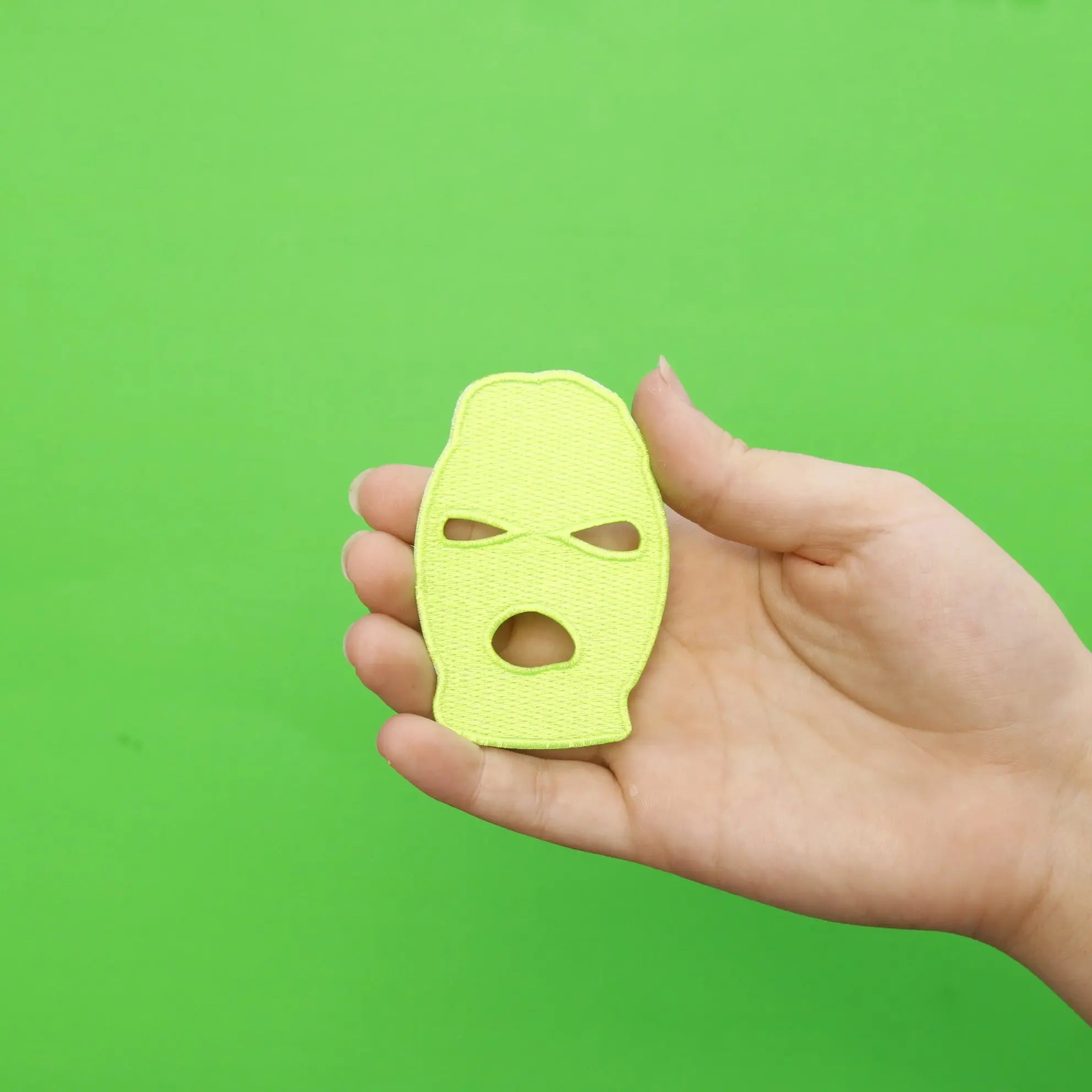 Neon Green Jackboys Ski Mask Embroidered Iron On Patch 
