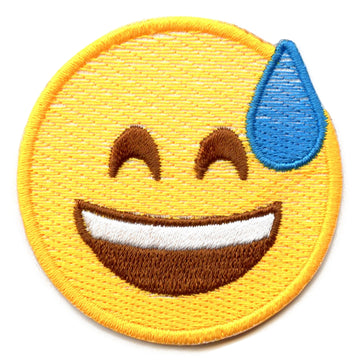 Nervous Sweat Face Patch Keyboard Emoji Embroidered Iron On 