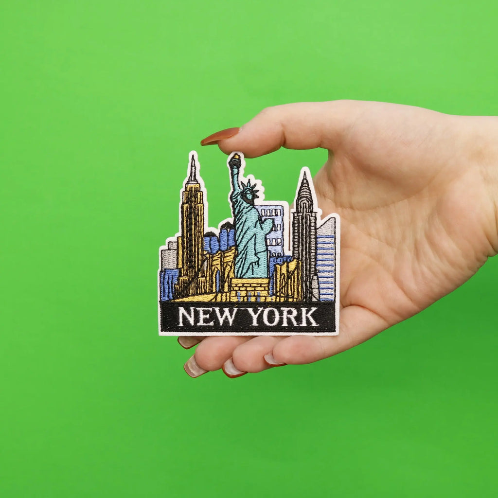 New York City Skyline Die Cut Iron on Travel Patch