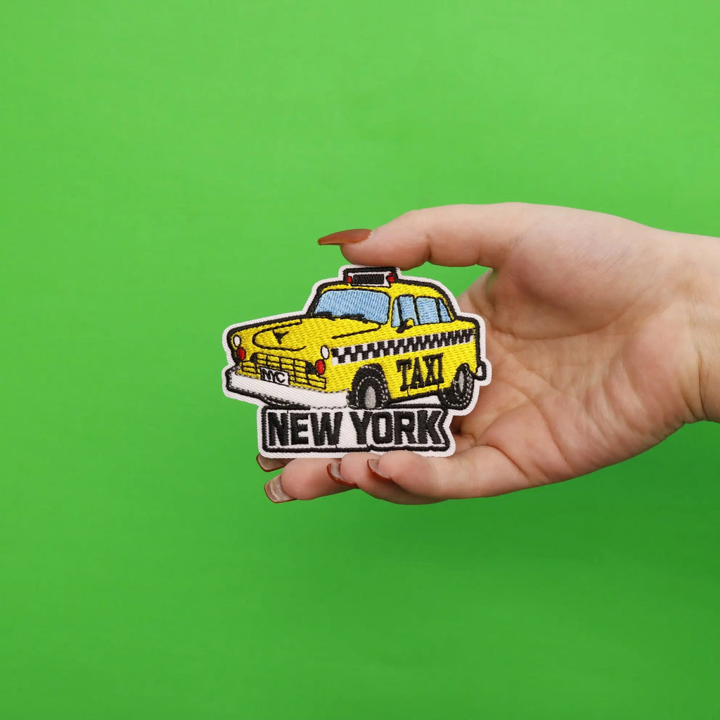 New York Taxi Die Cut Embroidered Iron on Patch