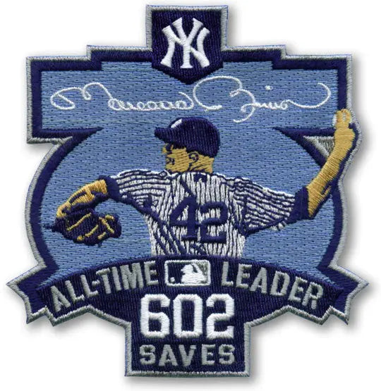New York Yankees Mariano Rivera 602 Saves All-Time Leader Patch (2011) 
