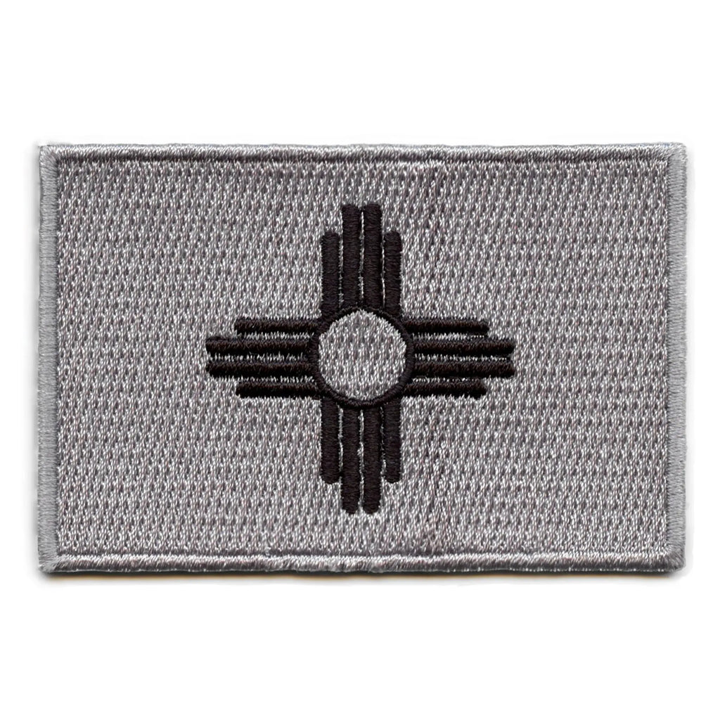 New Mexico Patch State Flag Grayscale Embroidered Iron On 