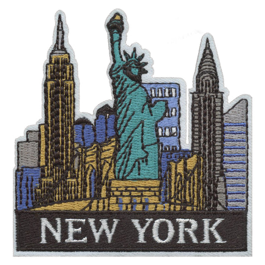 New York City Skyline Die Cut Iron on Travel Patch 