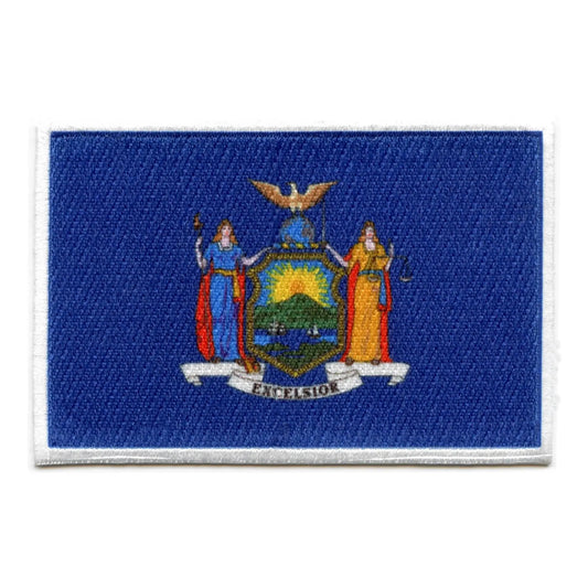New York Patch State Flag Embroidered Iron On 