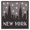 New York Skyline Silhouette With Stars Iron On Patch 