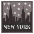 New York Skyline Silhouette With Stars Iron On Patch