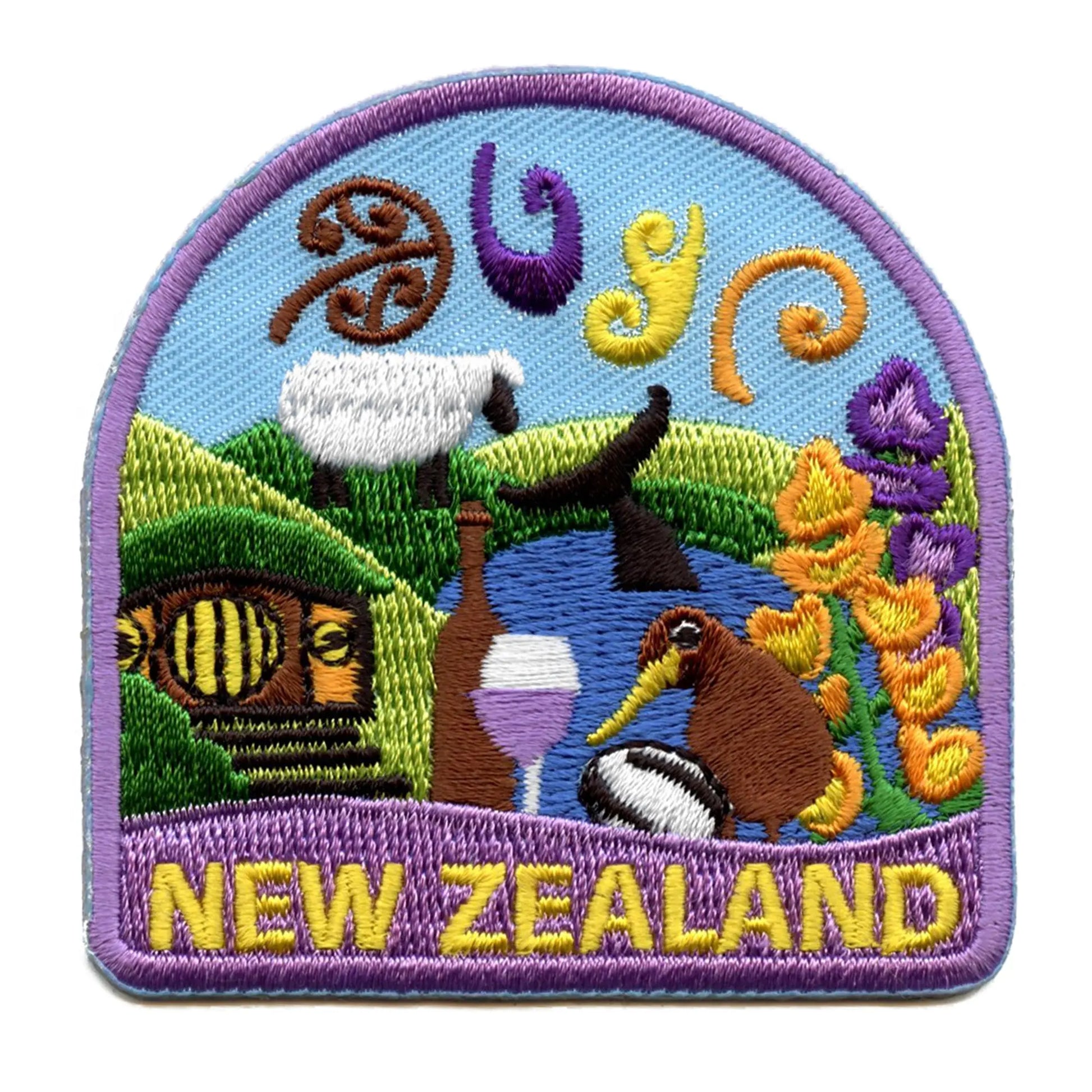 New Zealand World Showcase Patch Shield Embroidered Iron On 