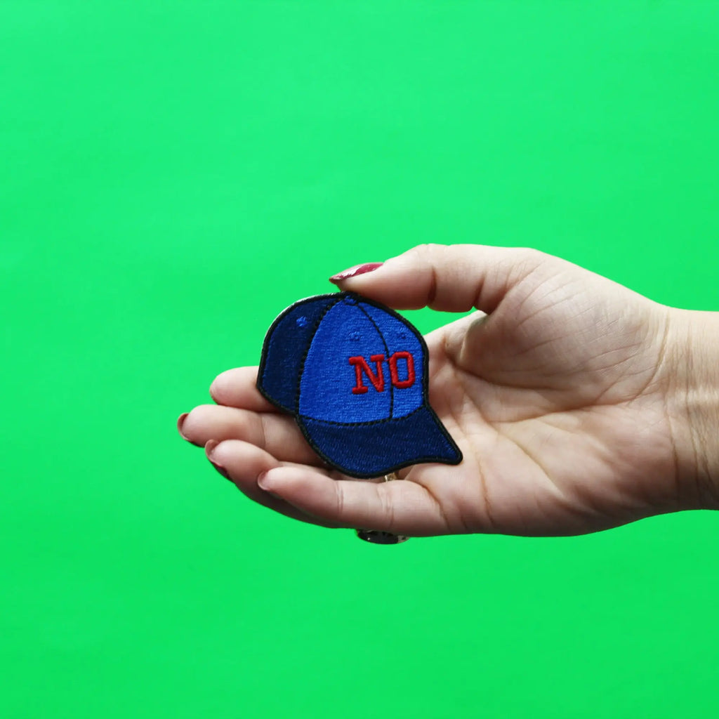 No Cap Patch Hat Emoji Embroidered Iron On 