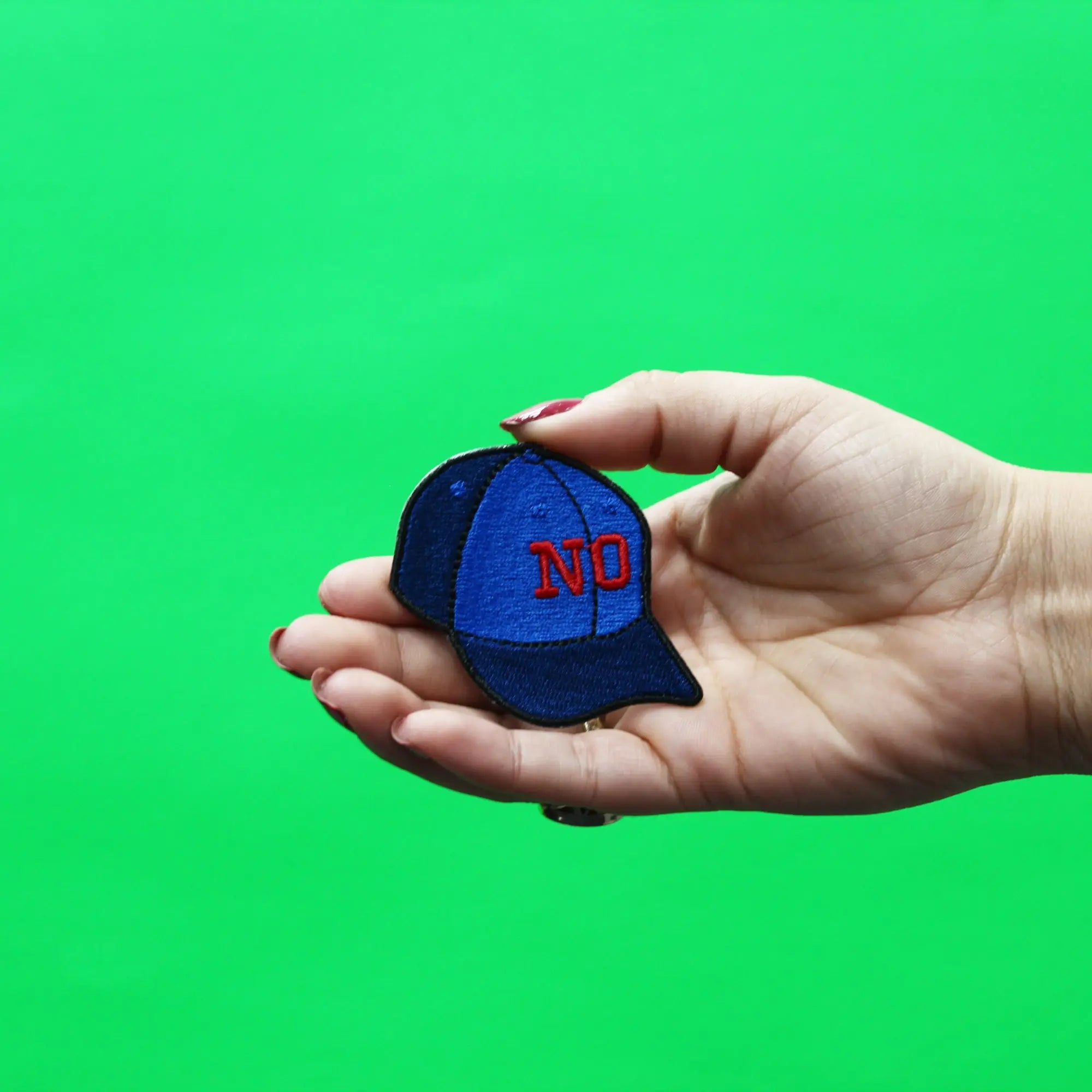 No Cap Patch Hat Emoji Embroidered Iron On 