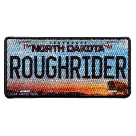 North Dakota State License Plate Patch Roughrider Peace Garden Sublimated Iron On