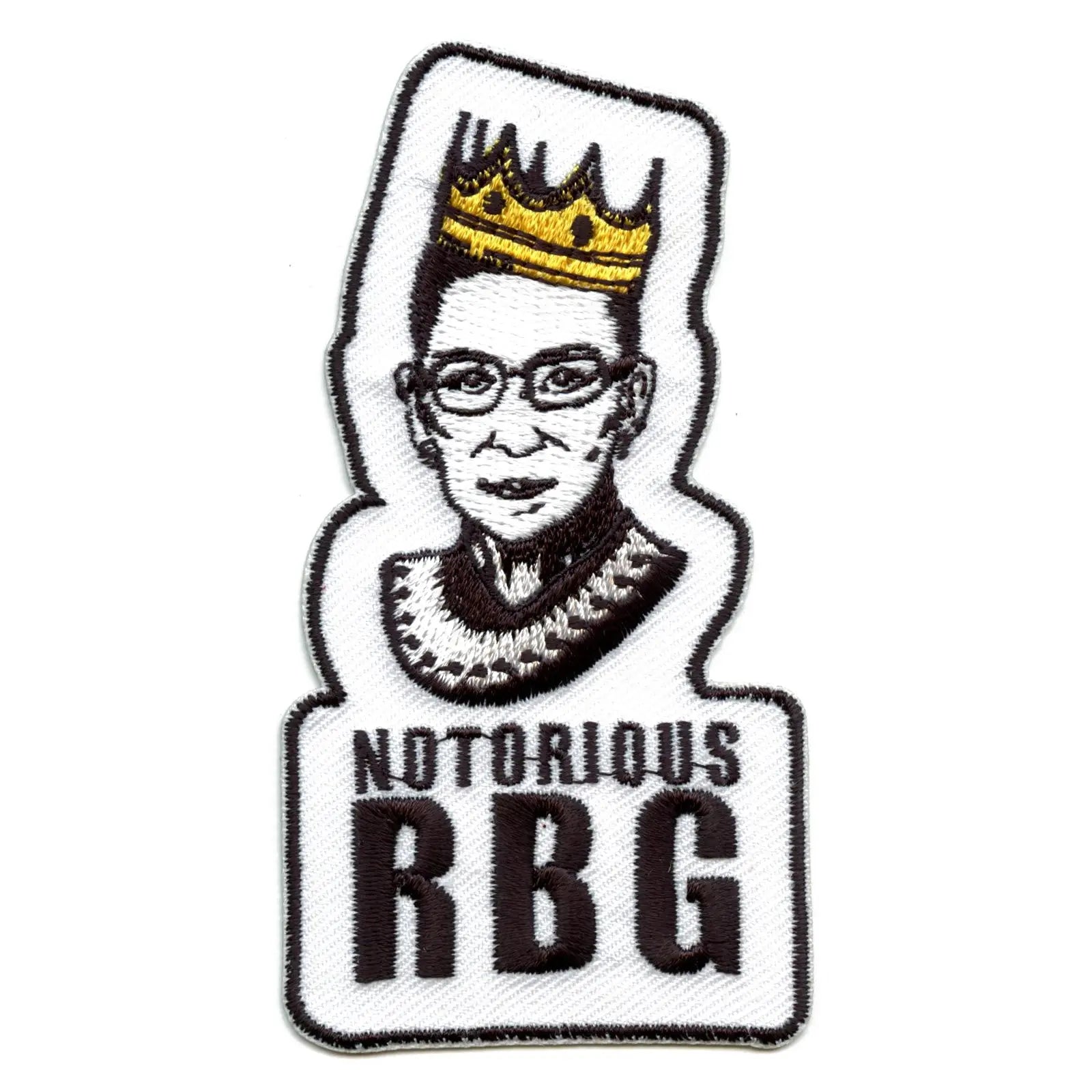 Notorious Ruth Bader Ginsburg Portrait With Crown Embroidered Iron On Patch