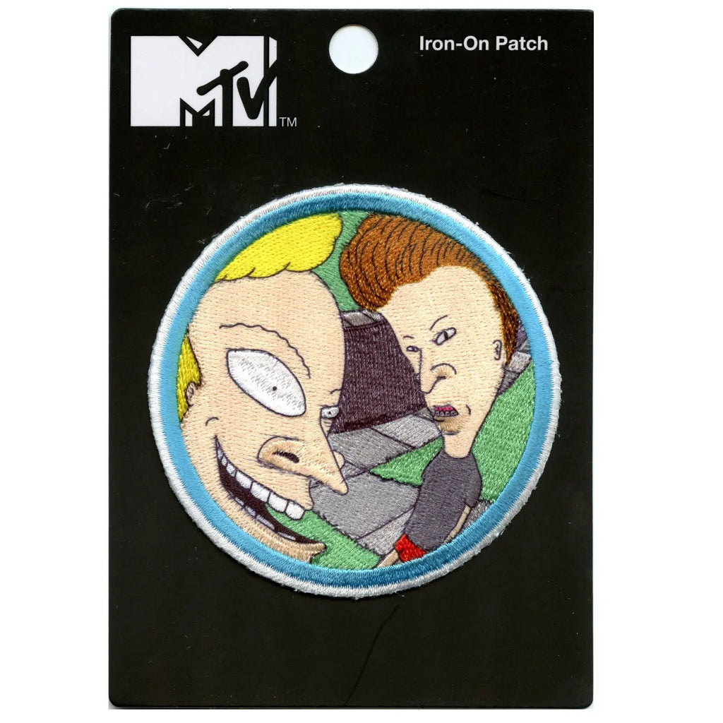Official Beavis And Butt-Head Round Logo Embroidered Iron On Foto Patch 