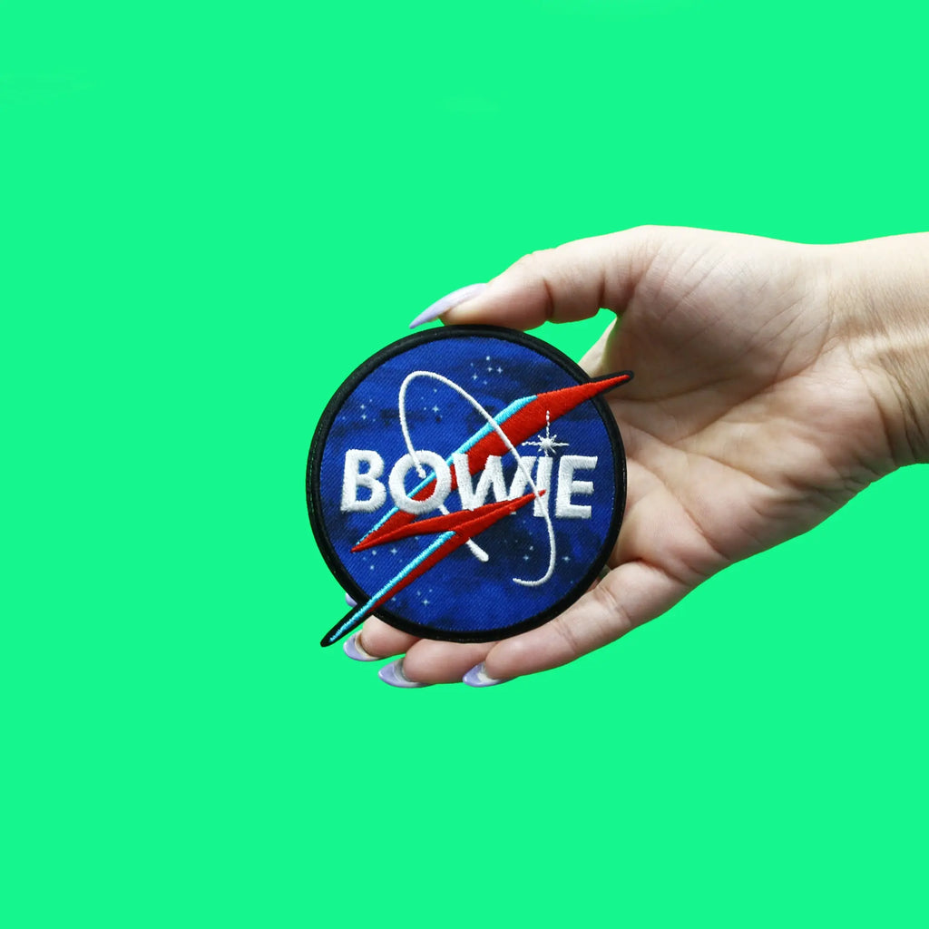 Official David Bowie Patch NASA Bolt Embroidered Iron On