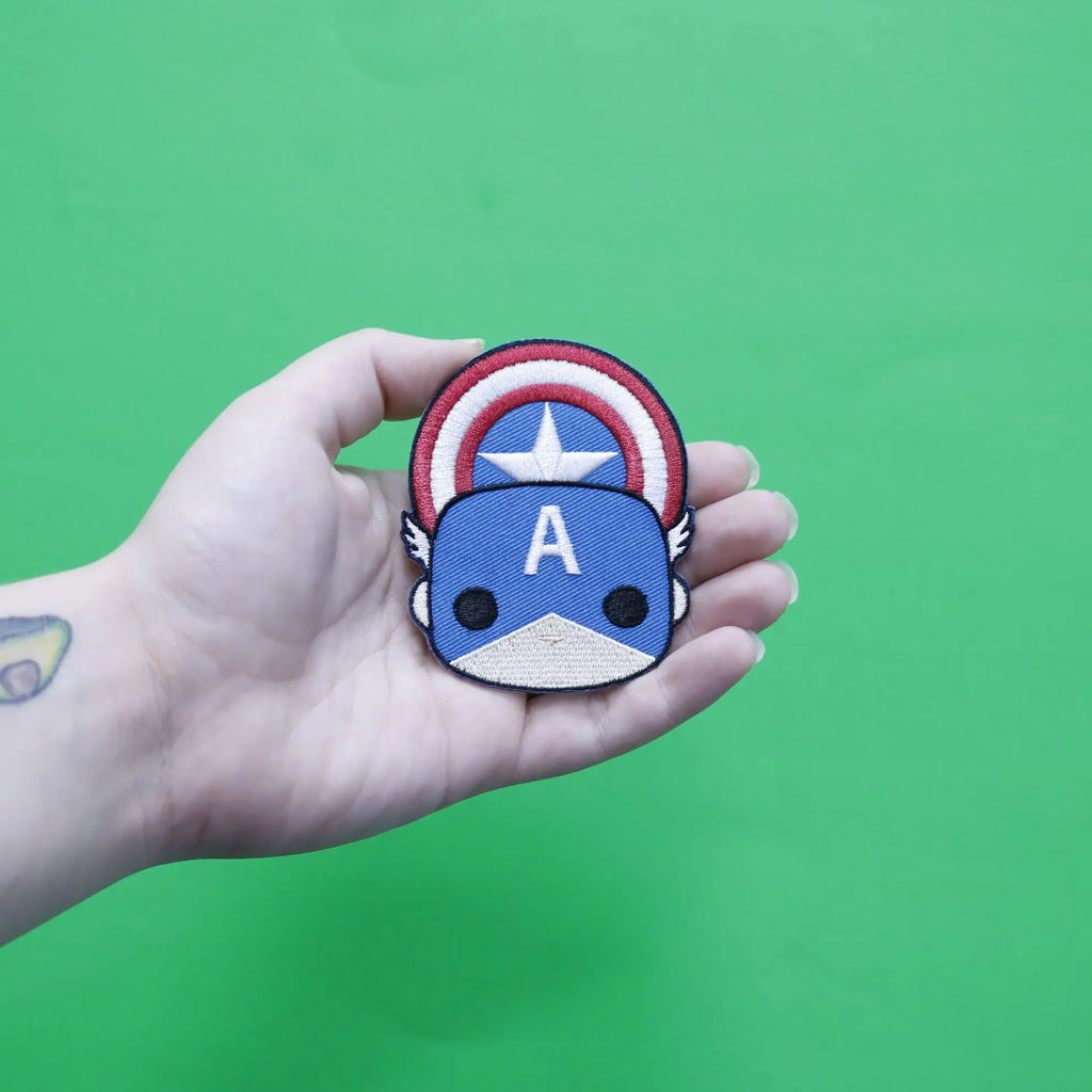 Official Marvel POP Captain America Embroidered Iron On Patch 
