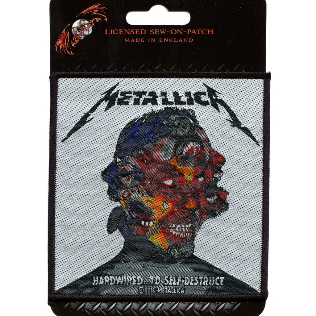 Official Metallica Rock Patch Hardwired Three Faces Woven Sew On ...