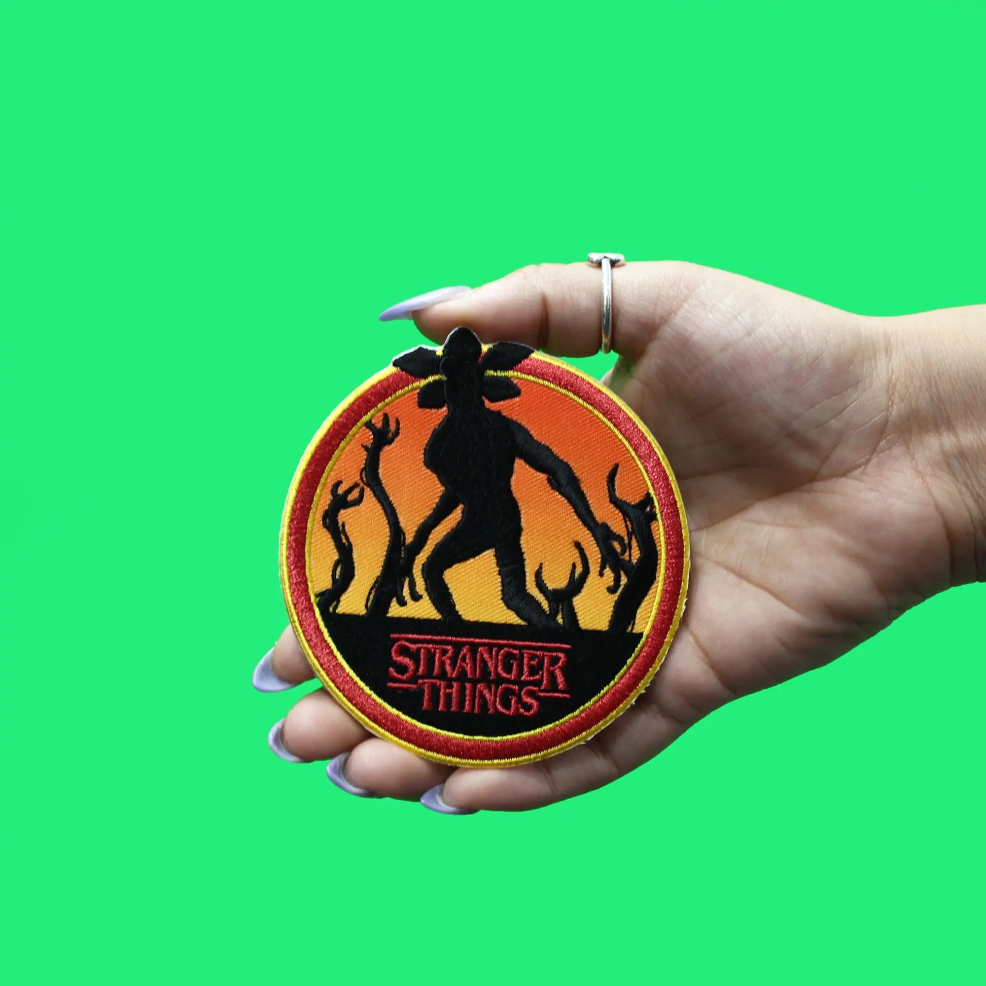 Official Stranger Things Patch Demogorgon Logo Embroidered Iron On 