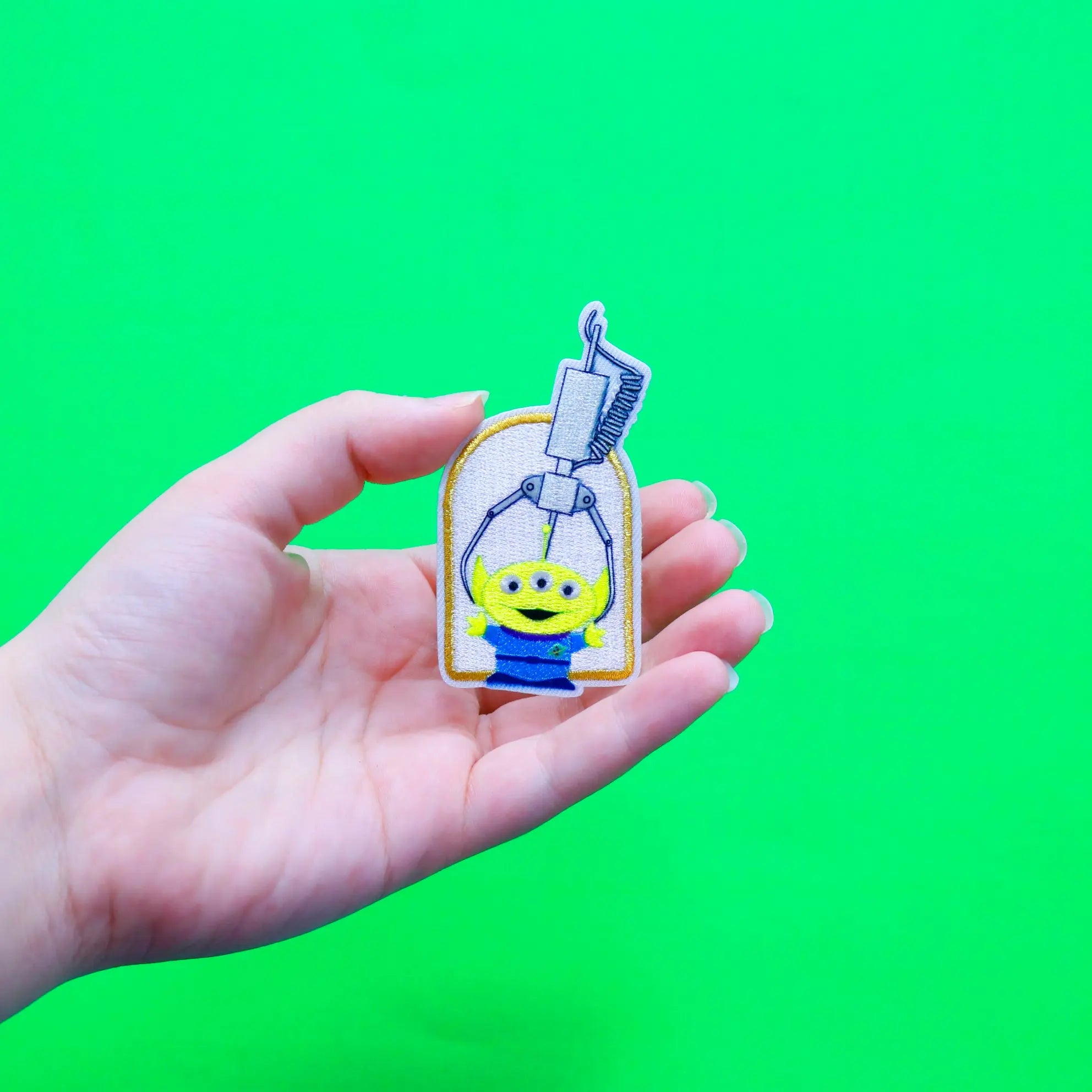 Official Toy Story: Alien And The Claw Embroidered Iron On Applique Patch 