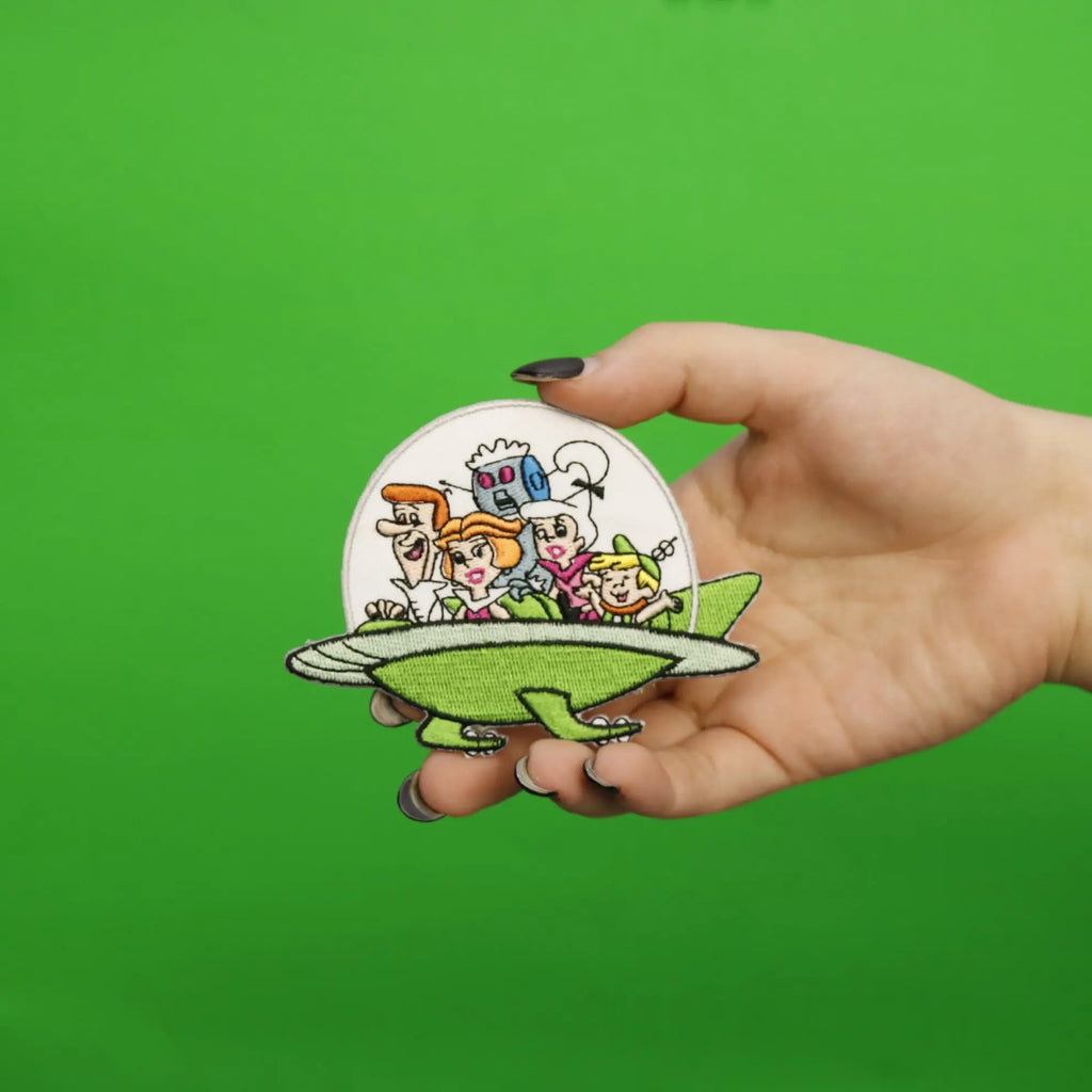 Officially Licensed The Jetsons All Characters In Ship Embroidered Iron On Patch