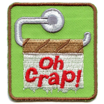 Oh Crap! Patch Toilet Paper Square Embroidered Iron On 