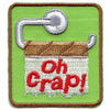 Oh Crap! Patch Toilet Paper Square Embroidered Iron On 