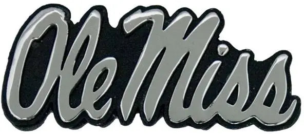 Mississippi Ole Miss Rebels Solid Metal Chrome Emblem 