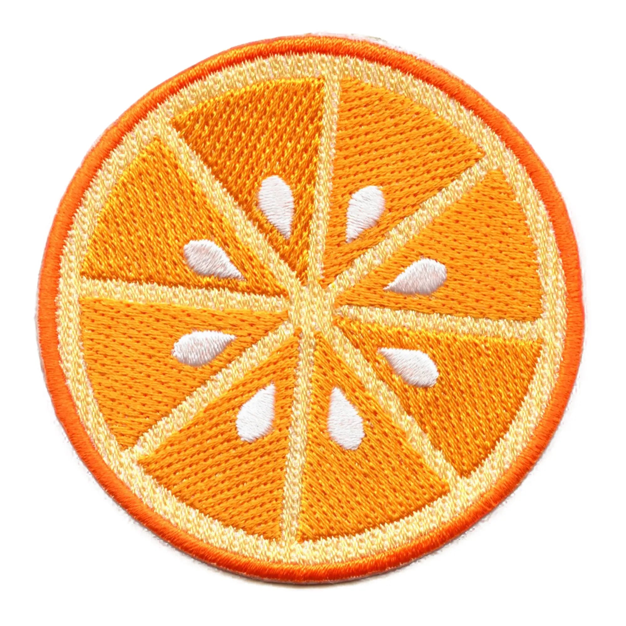 Orange Slice Round Patch Fresh Cut Citrus Embroidered Iron On 