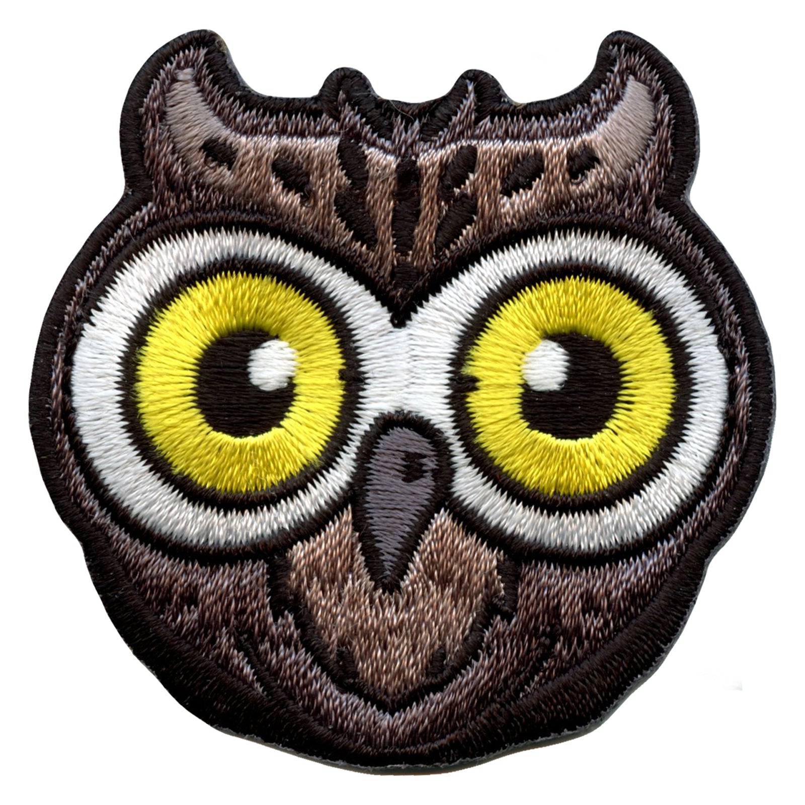 Owl Face With Big Eyes Embroidered Iron On Patch 
