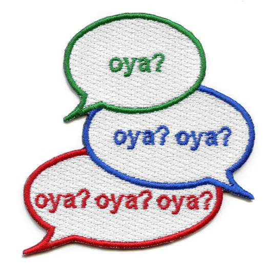 Oya? Patch Chat Bubbles Embroidered Iron On 