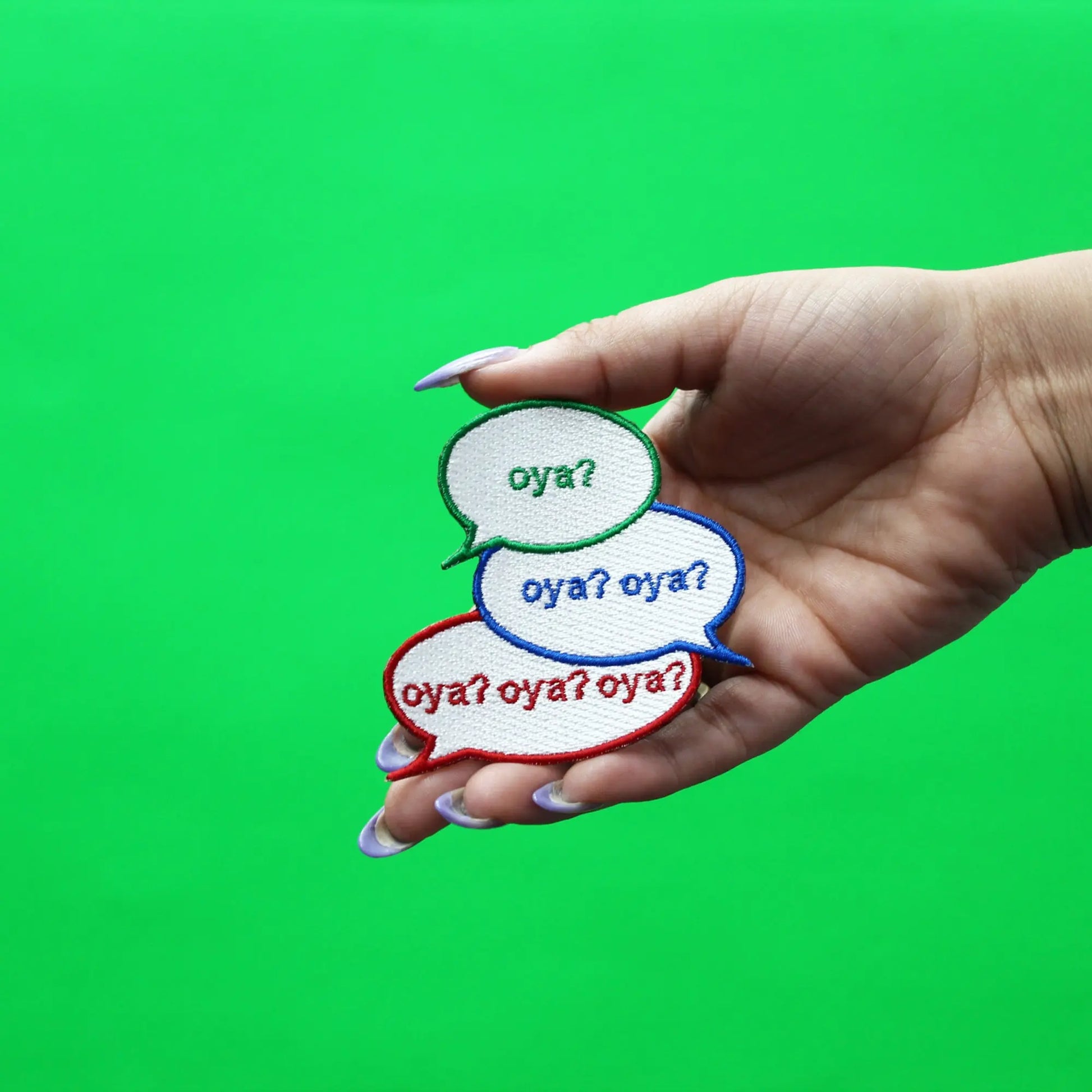 Oya? Patch Chat Bubbles Embroidered Iron On 
