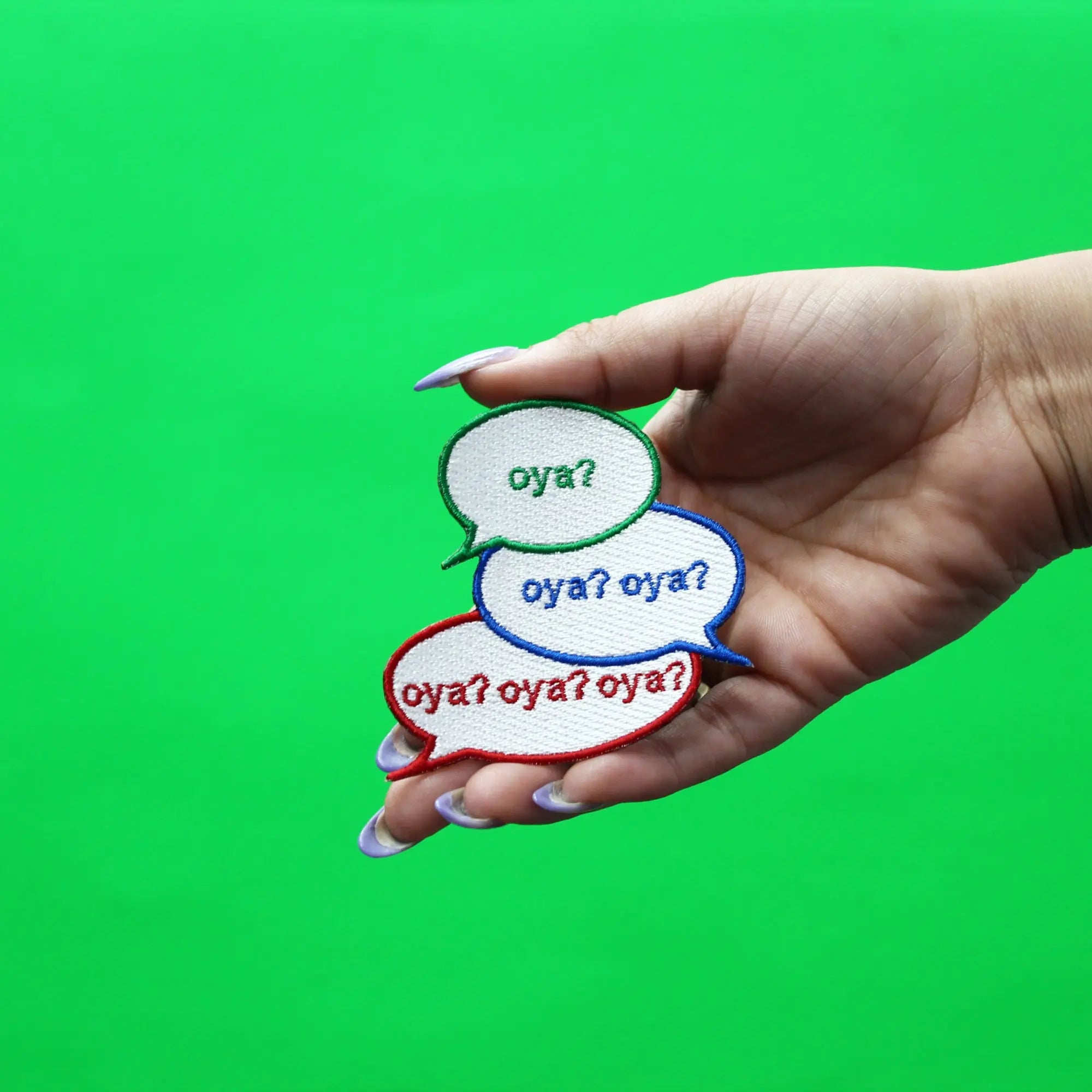 Oya? Patch Chat Bubbles Embroidered Iron On 