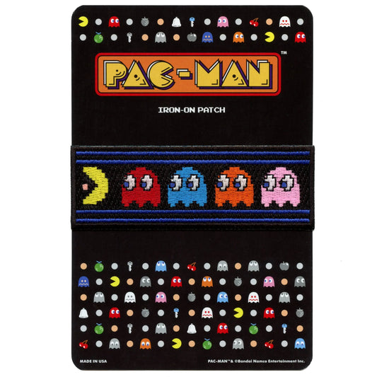 PAC-MAN Classic Chased By Ghosts Patch Retro Arcade Gaming Embroidered Iron On 