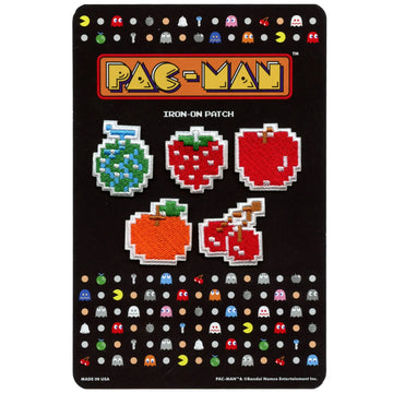 PAC-MAN Classic Illustration 5 Pack Food Set Patches Arcade Gaming Iron on