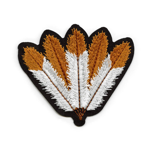 Native Feather Fan Patch Indigenous Honor Prayer Embroidered Iron On