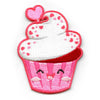 Kawaii Pink Heart Sprinkle Cupcake Patch Happy Cute Food Embroidered Iron On