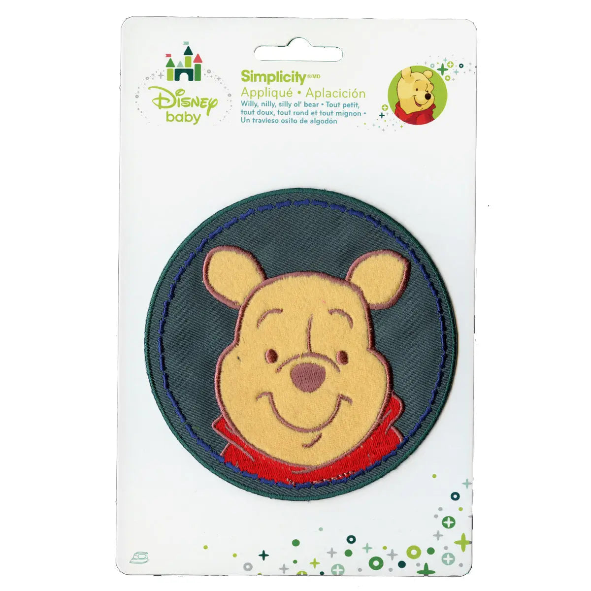 Disney Winnie The Pooh In A Circle Embroidered Applique Iron On Patch 