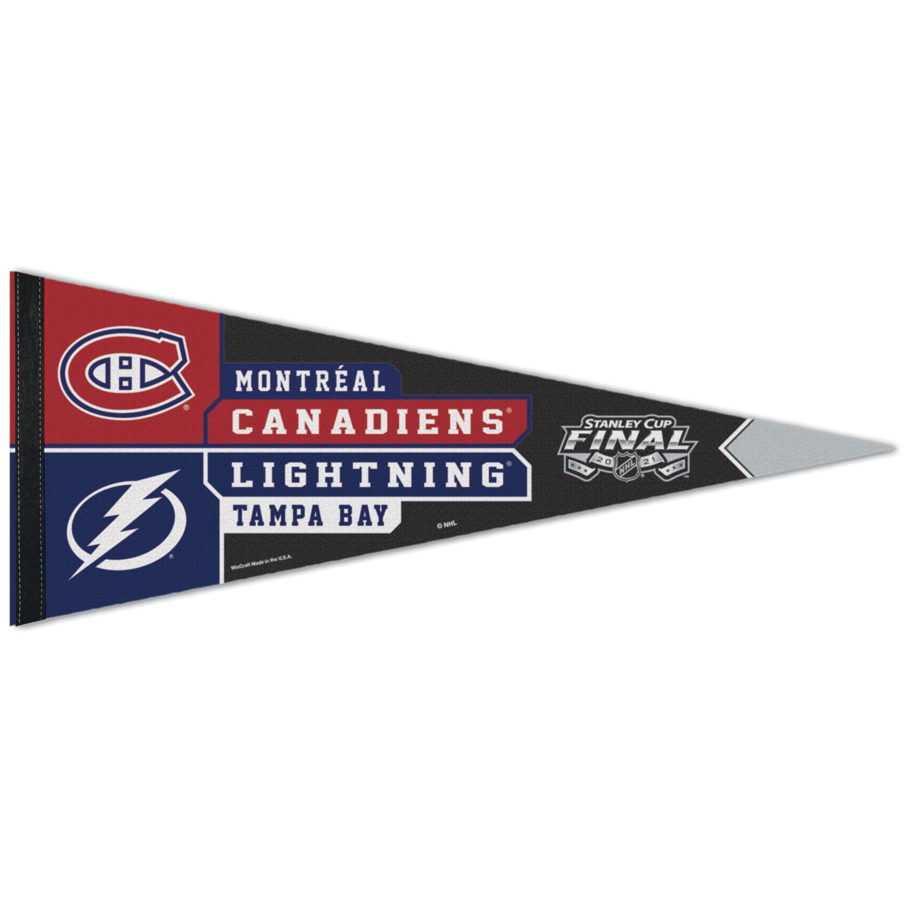2021 NHL Stanley Cup Final Dueling Premium Pennant Montreal Canadiens Tampa Bay Lightning 