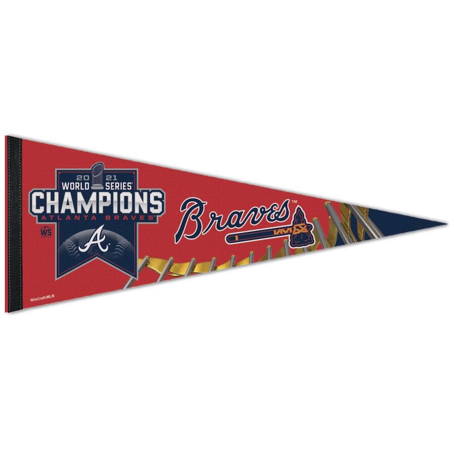 2021 MLB World Series Champions Premium Pennant Atlanta Braves 