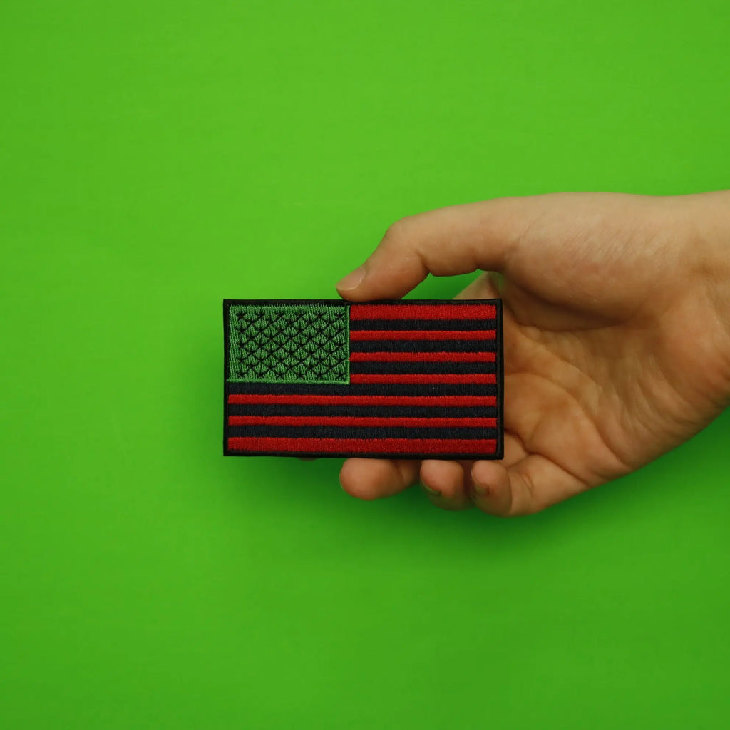 Pan-African American Flag Embroidered Iron On Patch