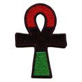 Pan-African Colors Ankh Egyptian Cross Embroidered Iron On Patch