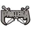Pantera Fang Blades Patch Silver Heavy Metal Embroidered Iron On