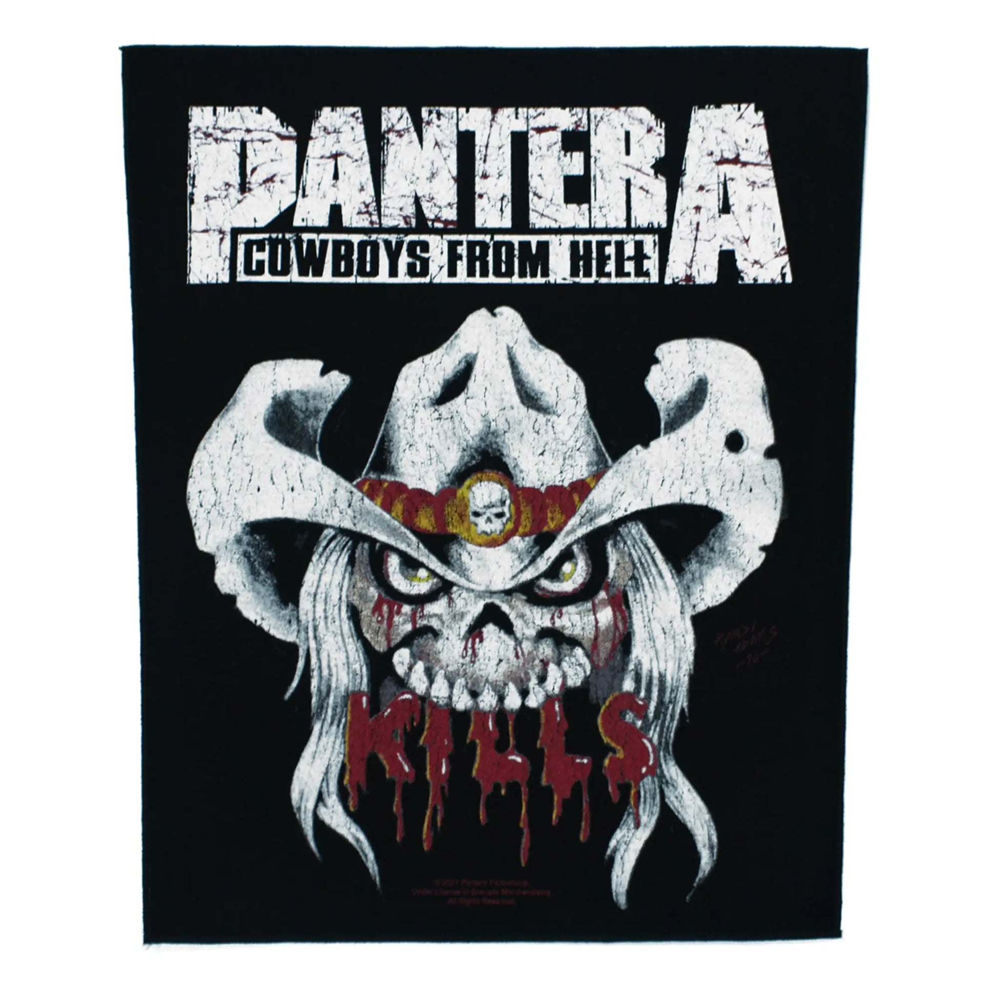 Pantera Kills Skull Back Patch Cowboy From Hell XL DTG Printed Sew On