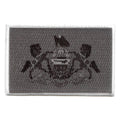 Pennsylvania Patch State Flag Grayscale Embroidered Iron On