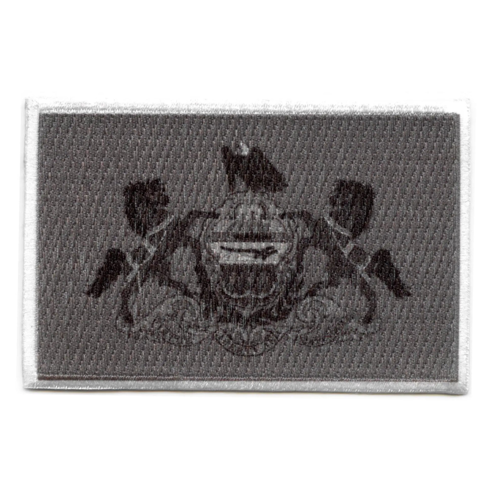 Pennsylvania Patch State Flag Grayscale Embroidered Iron On 