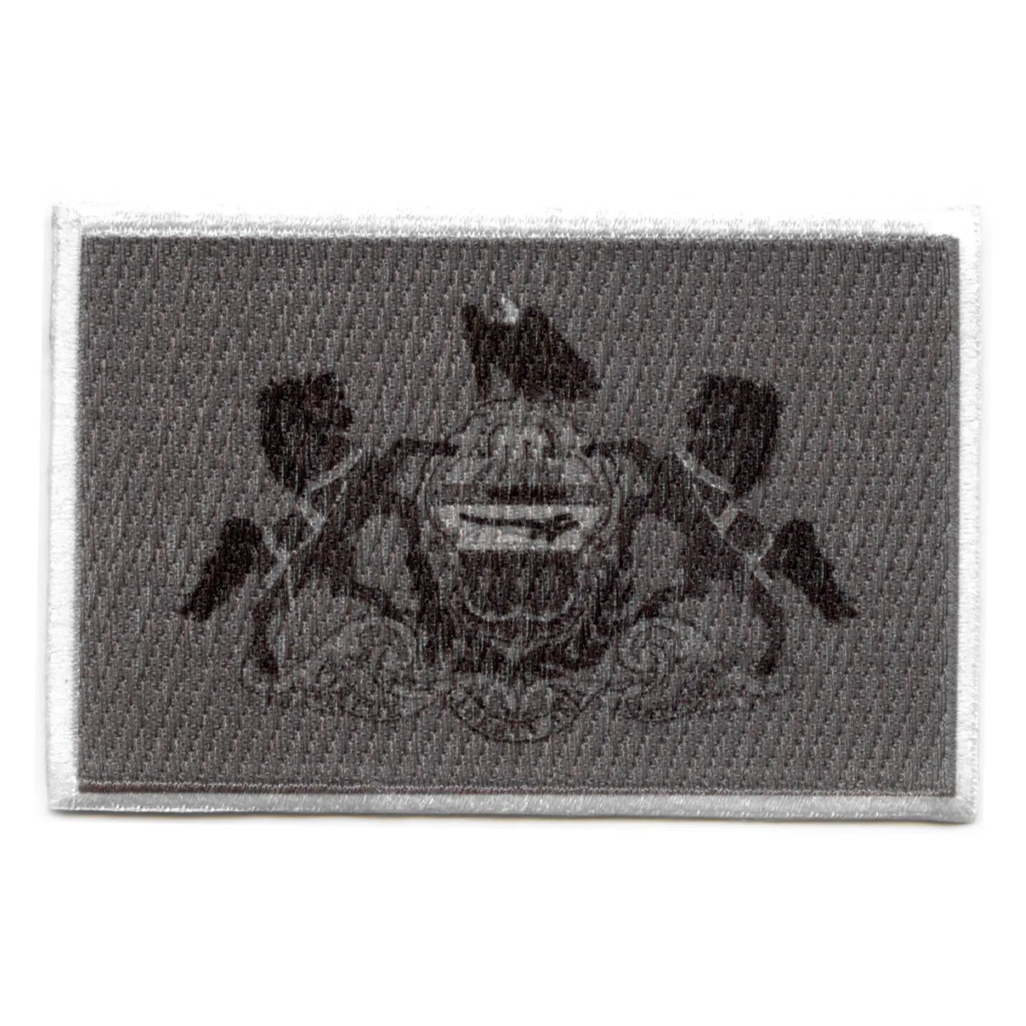 Pennsylvania Patch State Flag Grayscale Embroidered Iron On 